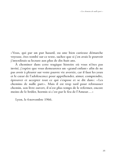 Extrait page 25 de la version littéraire du film Les chemins de nulle part